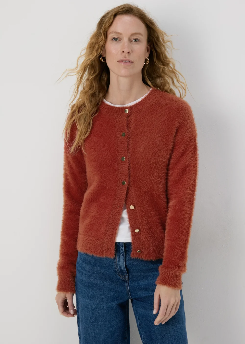 Rust Fluffy Cardigan - XS Image 1