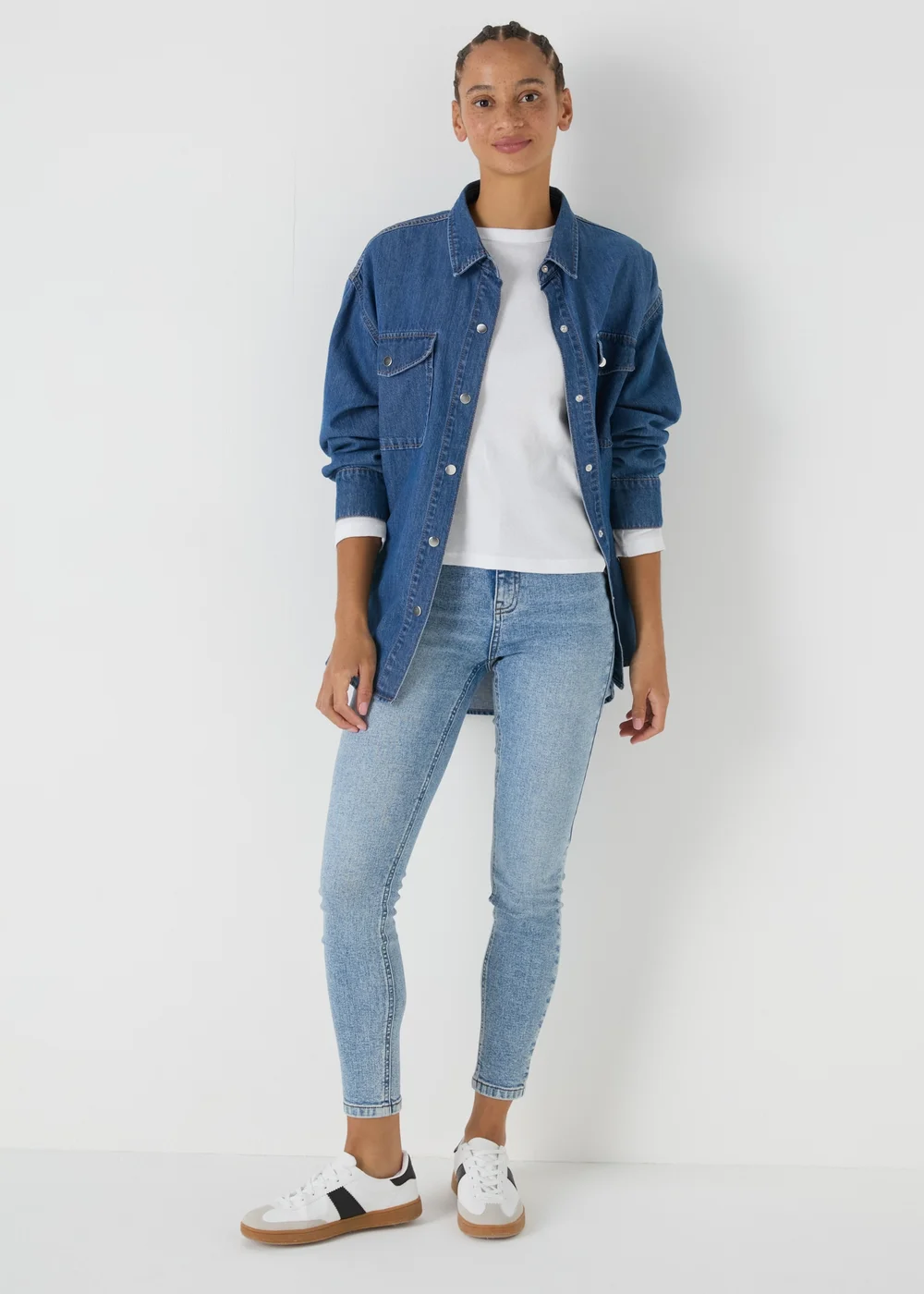 White Ribbed Long Sleeve Top - 8 Image 3