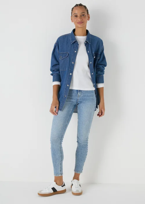 White Ribbed Long Sleeve Top - 8 Image 3