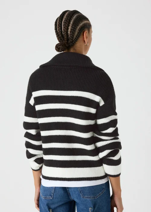 Stripe Zip Knitted Cardigan - XS Image 2