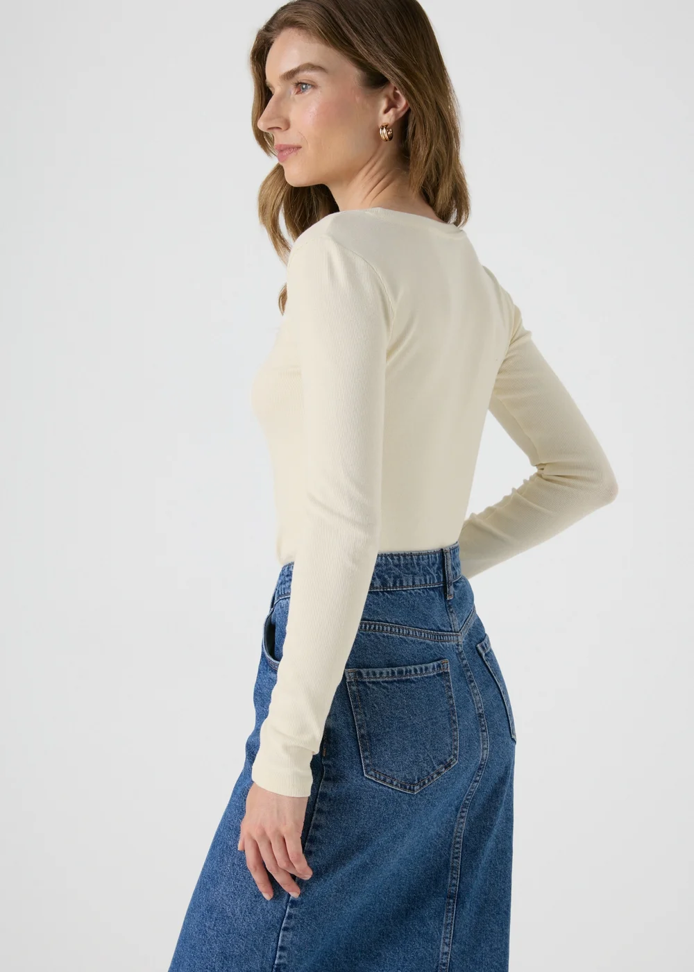 Cream Scoop Neck Top - 8 Image 2