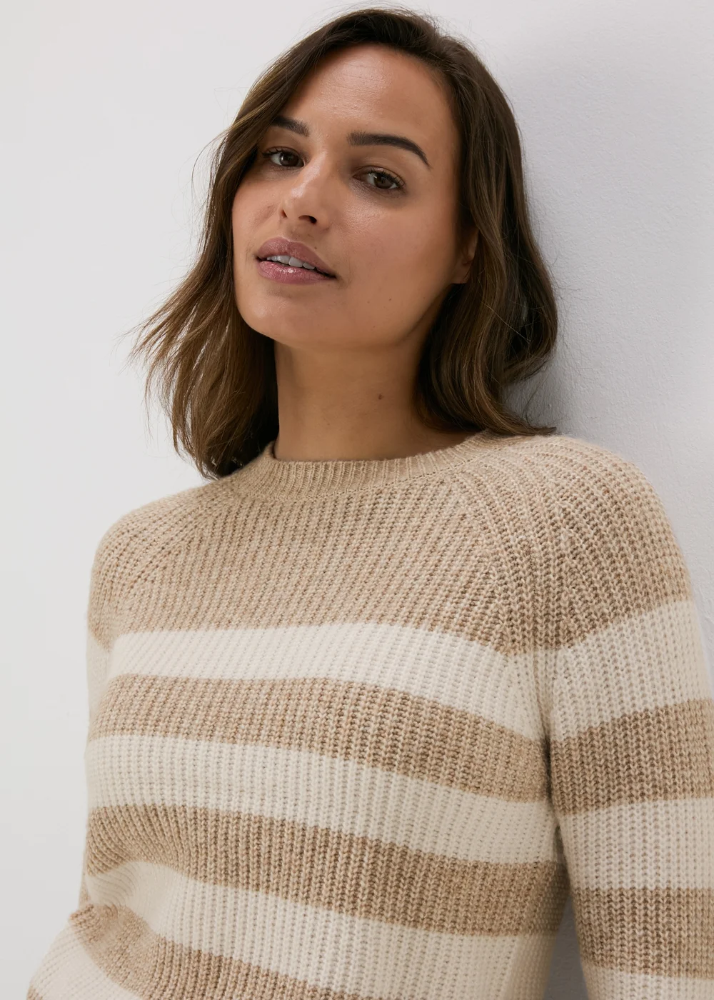 Neutral Stripe Knitted Jumper - XS Image 3