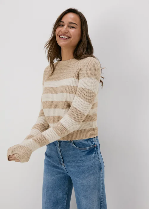 Neutral Stripe Knitted Jumper - XS Image 1