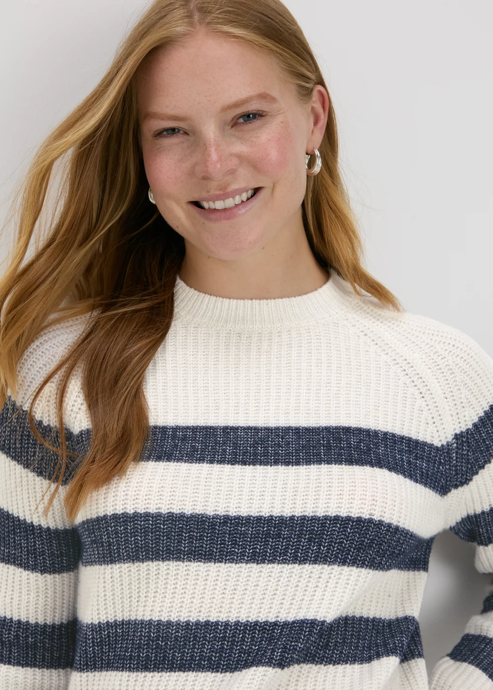 Navy Stripe Knitted Jumper - XS Image 1