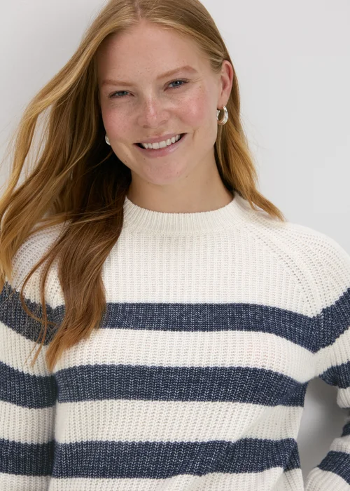 Navy Stripe Knitted Jumper - XS Image 1