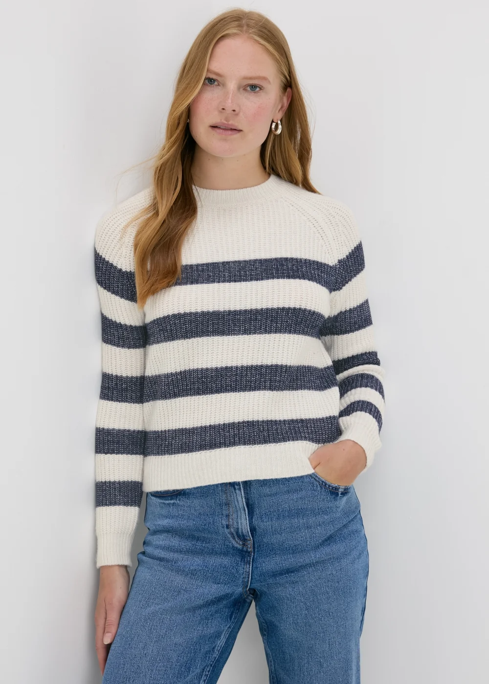 Navy Stripe Knitted Jumper - XS Image 3
