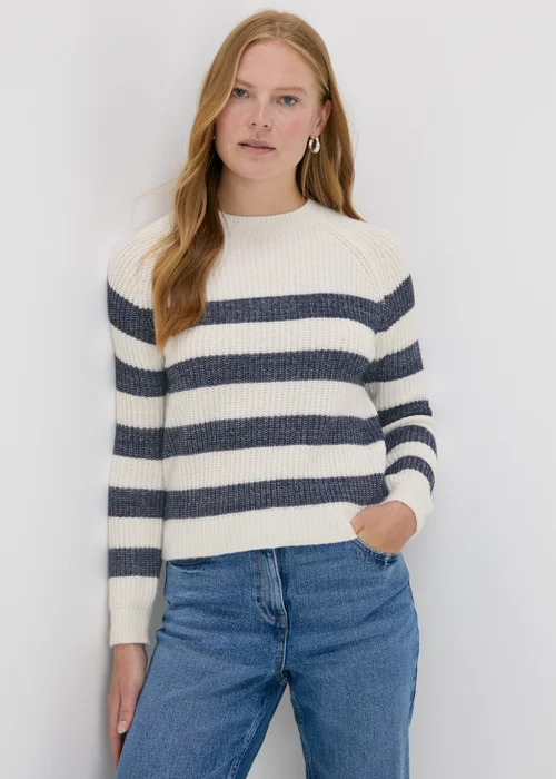 Navy Stripe Knitted Jumper - XS Image 3