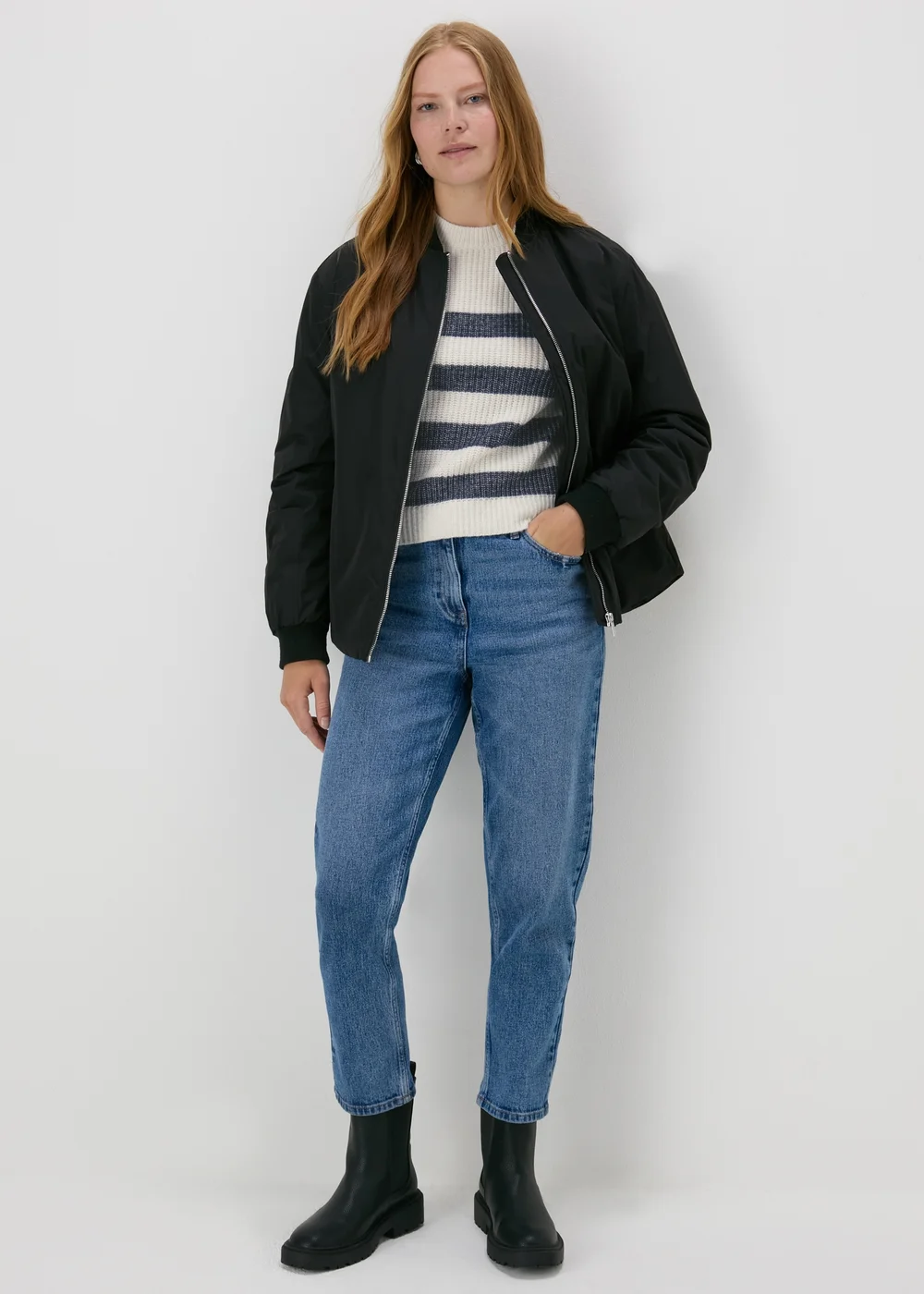 Navy Stripe Knitted Jumper - XS Image 4