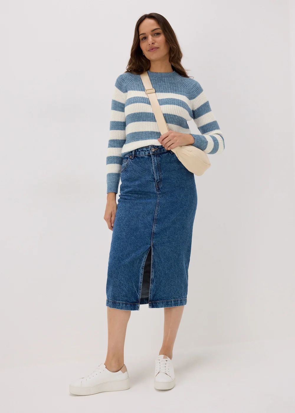Blue Stripe Knitted Jumper - XS Image 4