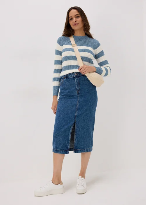 Blue Stripe Knitted Jumper - XS Image 4