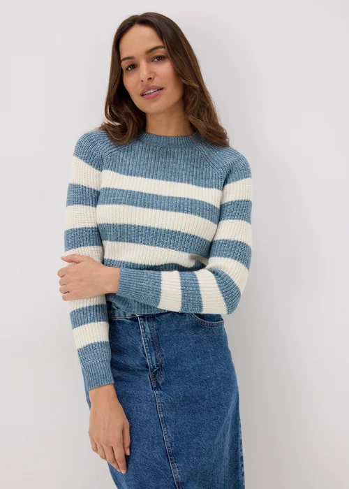 Blue Stripe Knitted Jumper - XS Image 1