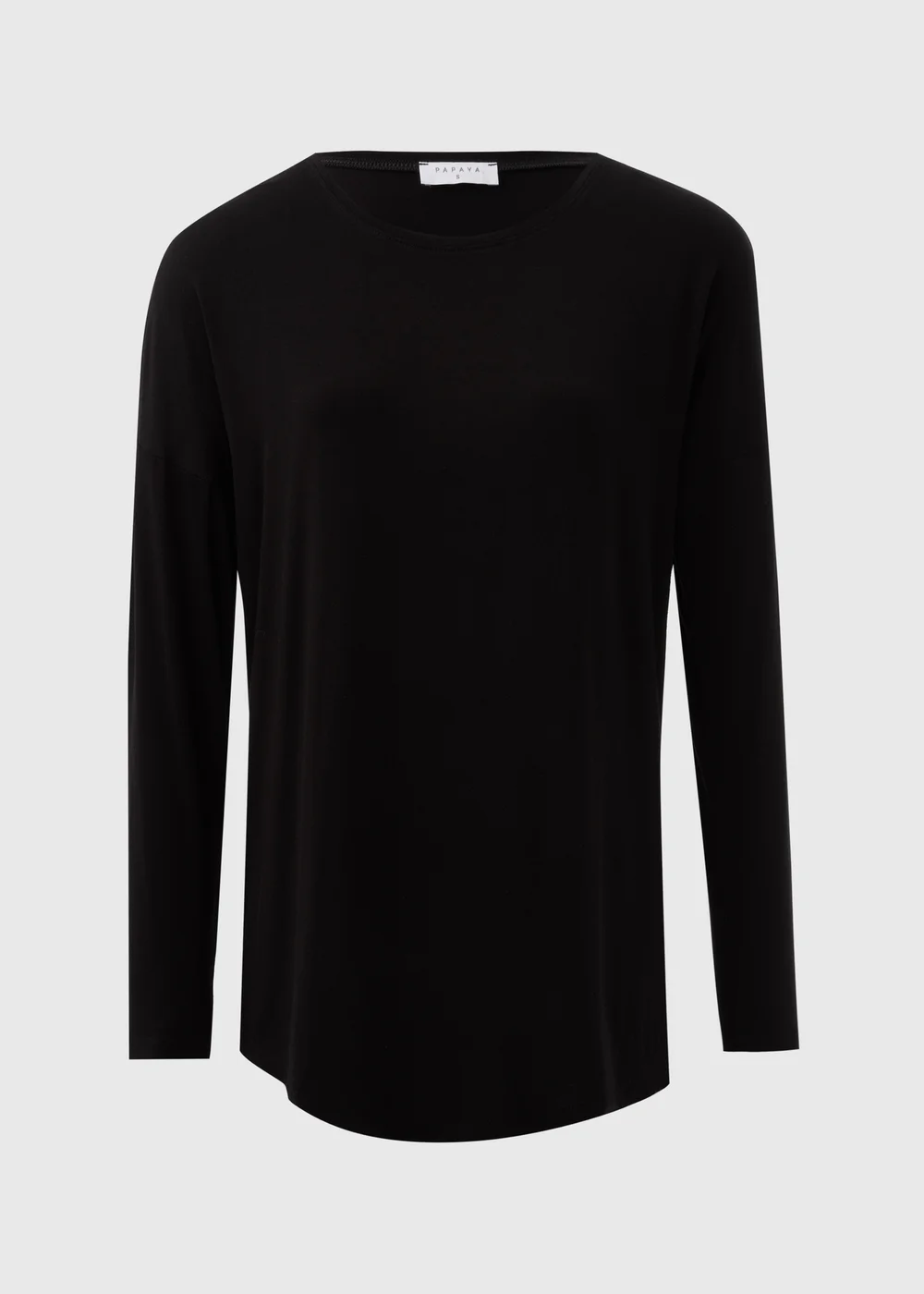 Black Long Sleeve Viscose T-Shirt - S Image 5