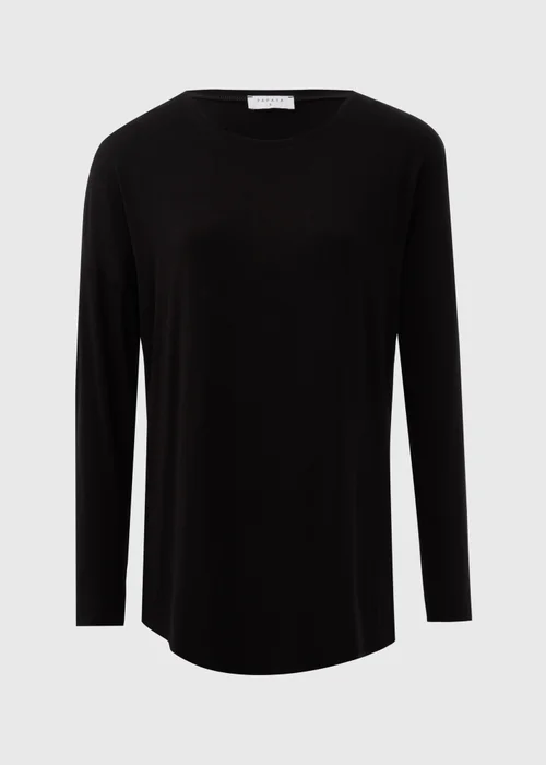 Black Long Sleeve Viscose T-Shirt - S Image 5