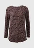 Burgundy Paisley Print Long Sleeve Top - S Image 3