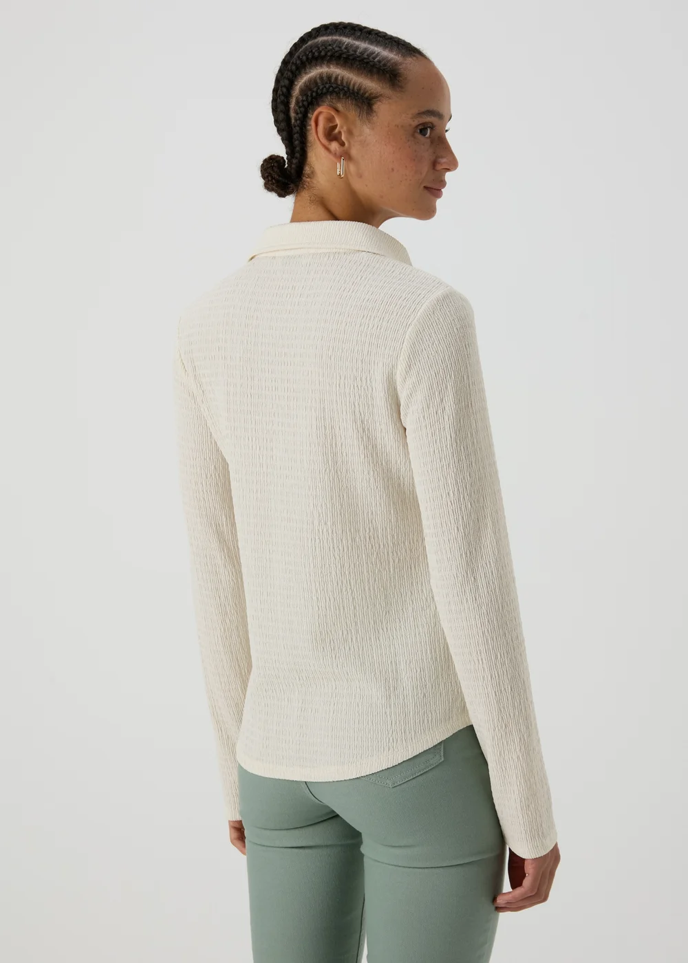 Cream Textured Shirt - 8 Image 2
