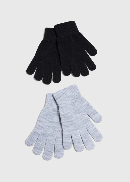 2 Pack Black & Grey Magic Gloves - One Size Image 1