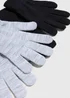 2 Pack Black & Grey Magic Gloves - One Size Image 2
