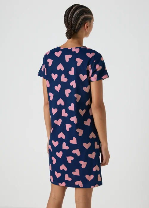 Navy Heart Print Nightie - Extra small Image 2
