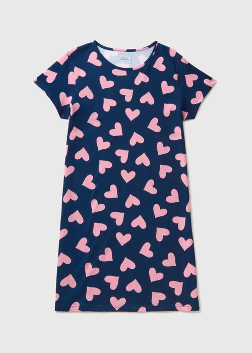Navy Heart Print Nightie - Extra small Image 3