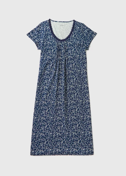 Navy Spot Lace Nightie - Extra small Image 3