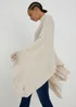 Oatmeal Sequin Poncho - One Size Image 1