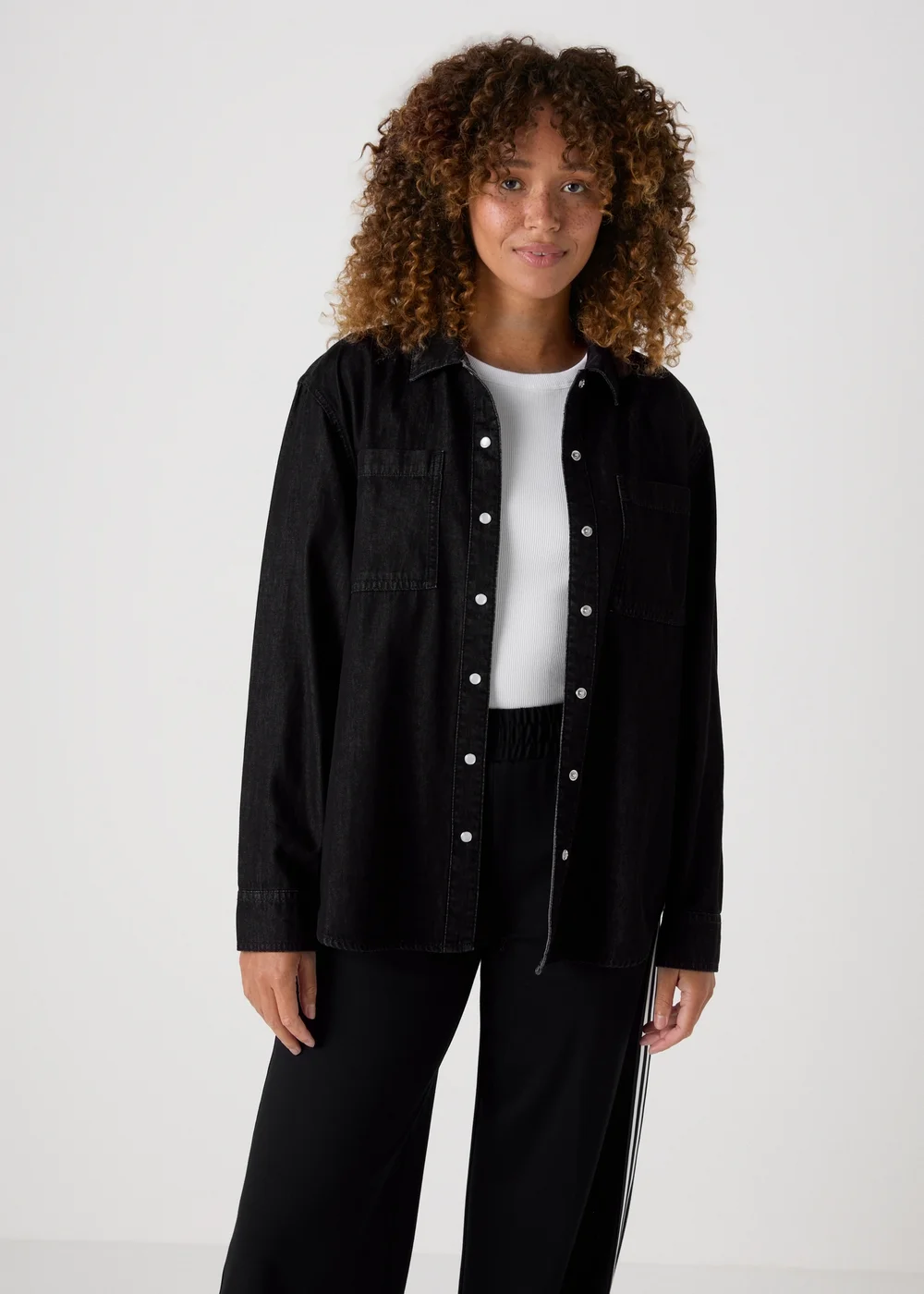 Black Denim Shirt - Size 8 Image 1