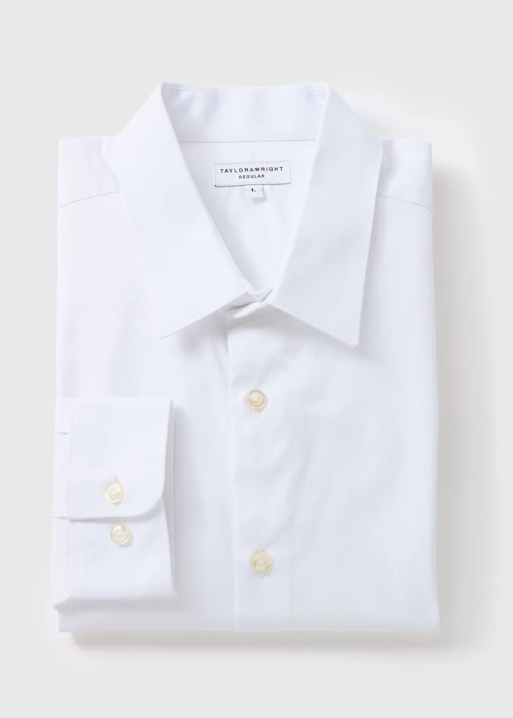 Taylor & Wright White Regular Fit Cotton Shirt - S Image 4