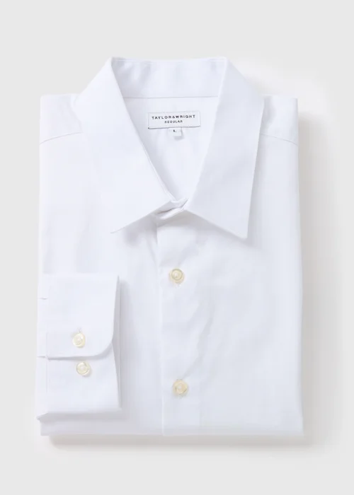 Taylor & Wright White Regular Fit Cotton Shirt - S Image 4