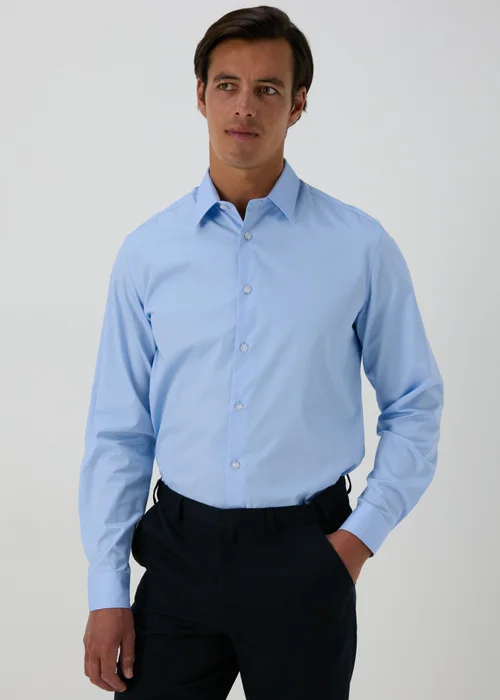 Taylor & Wright Blue Regular Fit Cotton Shirt - S Image 2