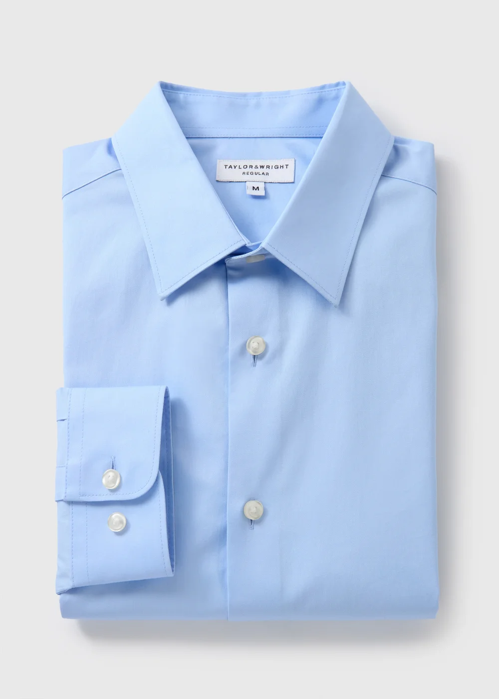 Taylor & Wright Blue Regular Fit Cotton Shirt - S Image 4