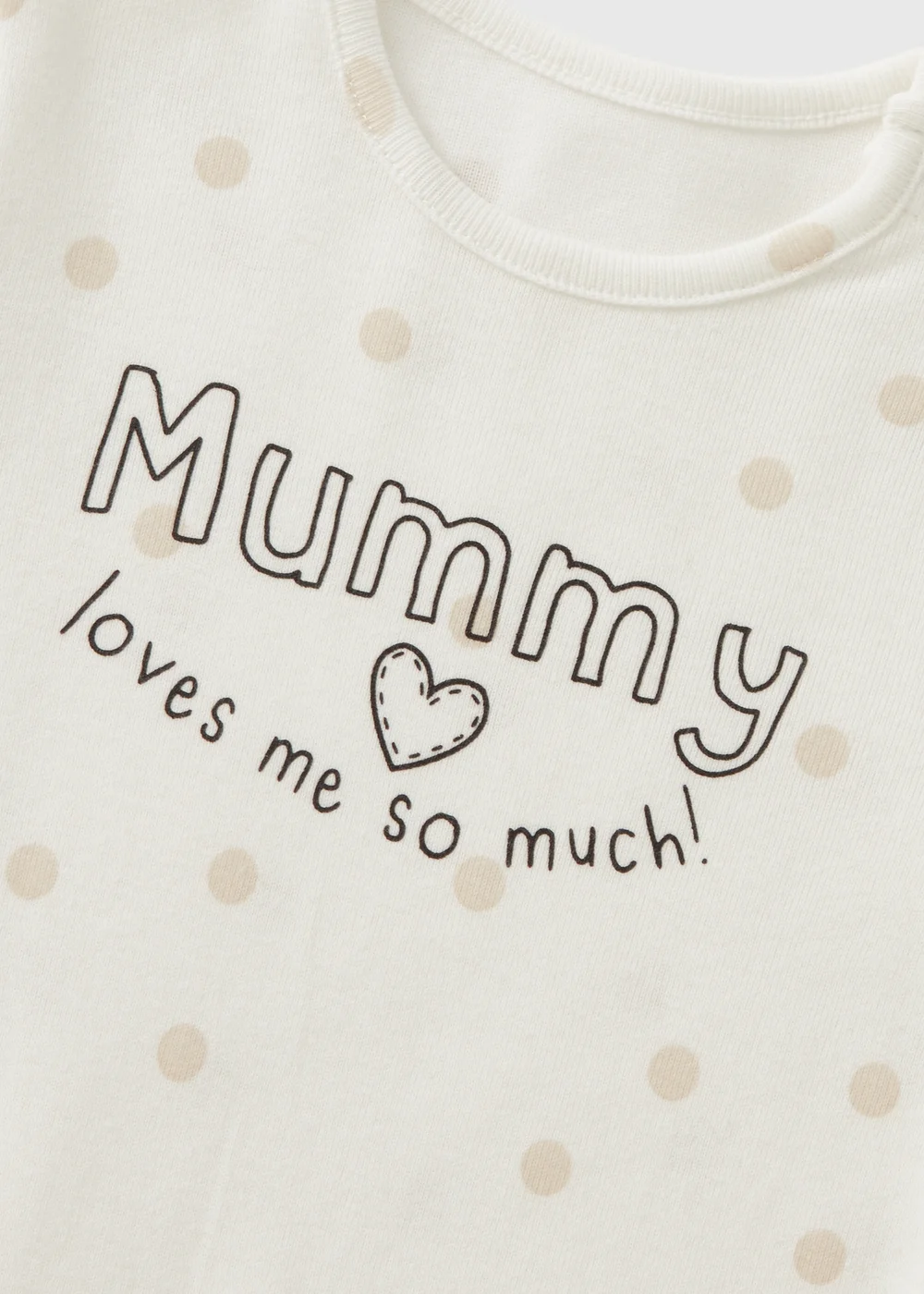 Baby Cream MUMMY Sleepsuit (Newborn-18mths) - Age 0 - 3 Months Image 2