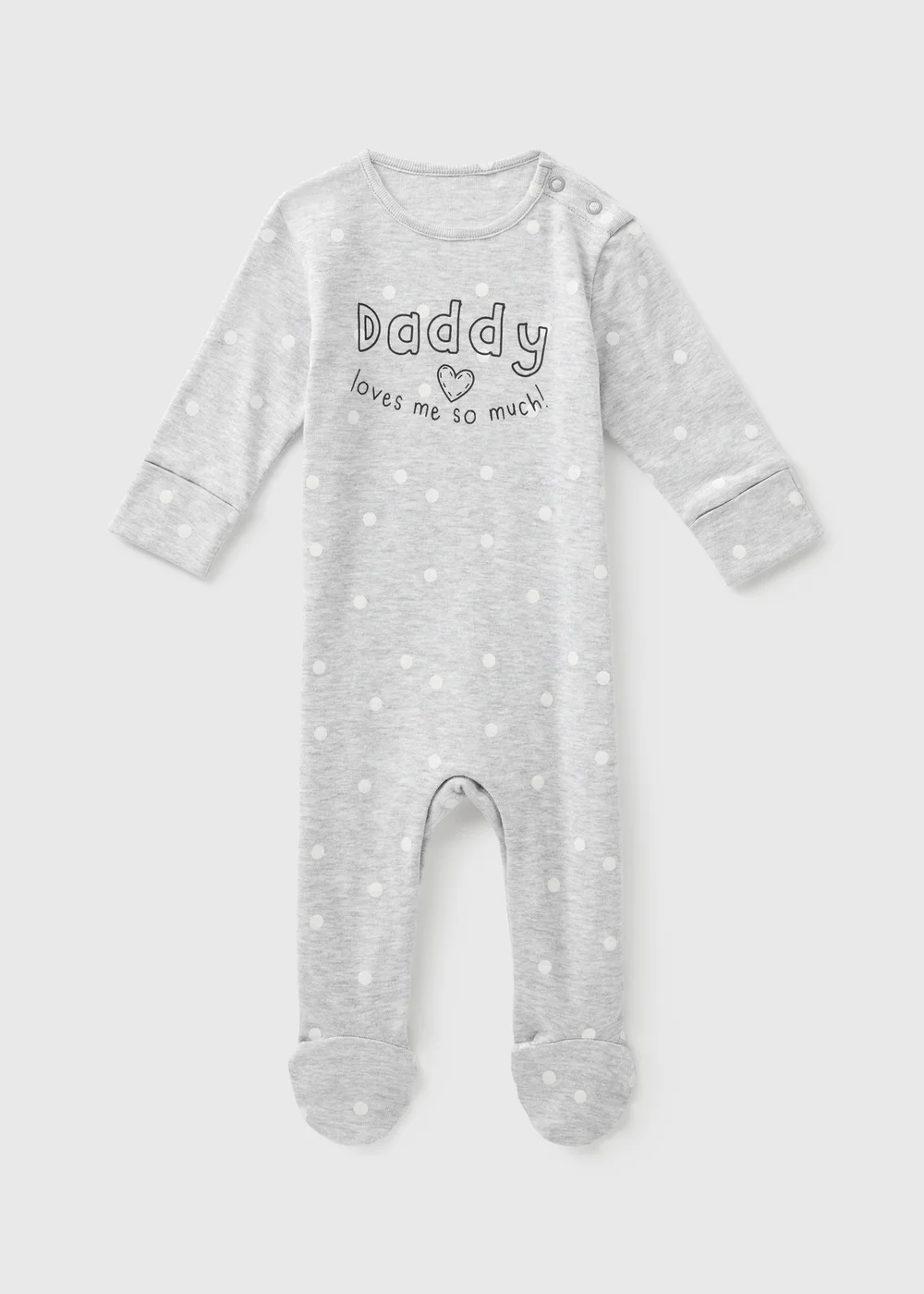 Baby Grey Daddy Sleepsuit (Newborn-18mths) - Age 0 - 3 Months Image 1