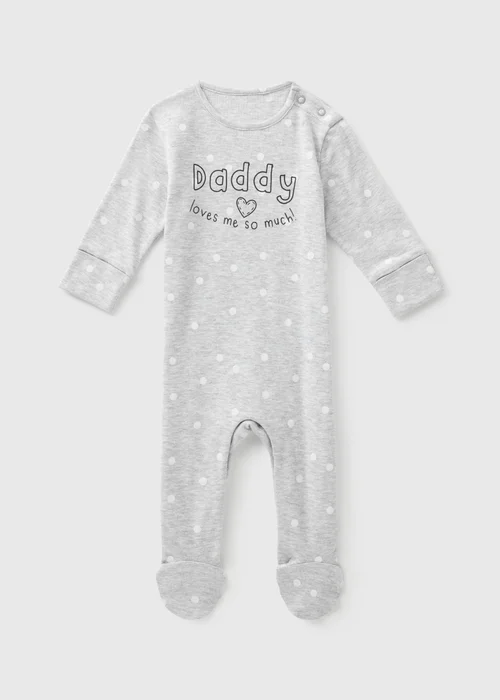 Baby Grey Daddy Sleepsuit (Newborn-18mths) - Age 0 - 3 Months Image 1