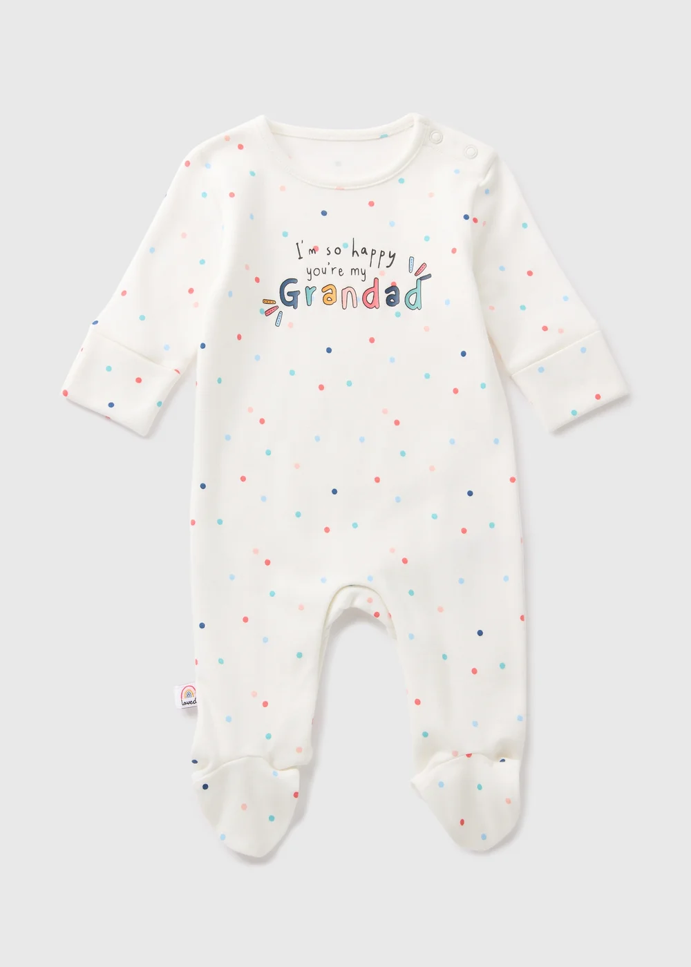 Baby Cream Grandad Sleepsuit (Newborn-18mths) - Age 0 - 3 Months Image 1