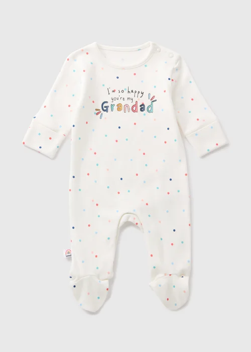 Baby Cream Grandad Sleepsuit (Newborn-18mths) - Age 0 - 3 Months Image 1