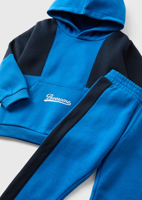 Boys Blue Hoodie & Jogging Bottom Set (1-7yrs) - 1 half year to 2 Image 2