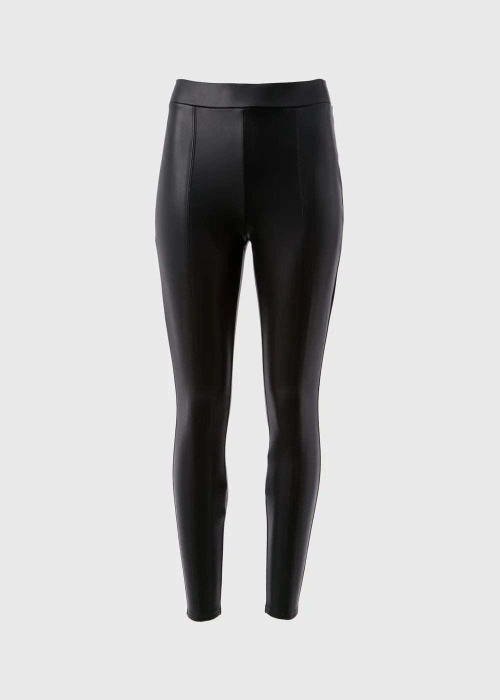 Black Leather Look Leggings - 8 Image 4