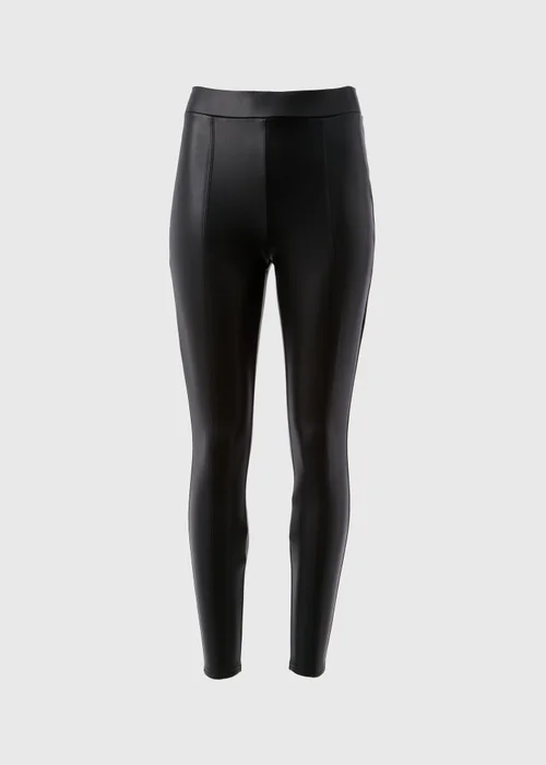 Black Leather Look Leggings - 8 Image 4