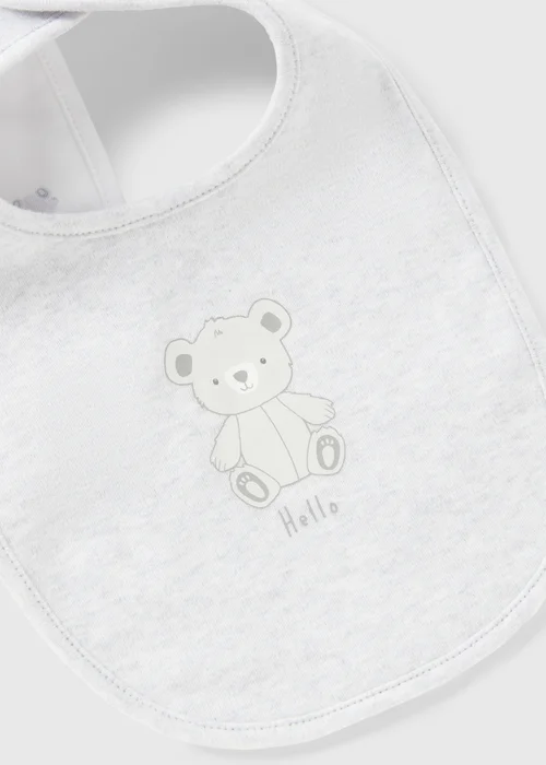 2 Pack Baby Grey Bibs - One Size Image 2