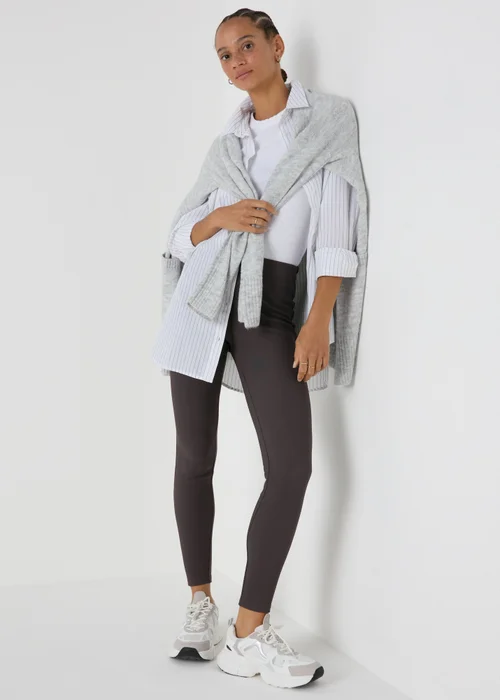 Charcoal Ottoman Ribbed Leggings - 8 Image 3
