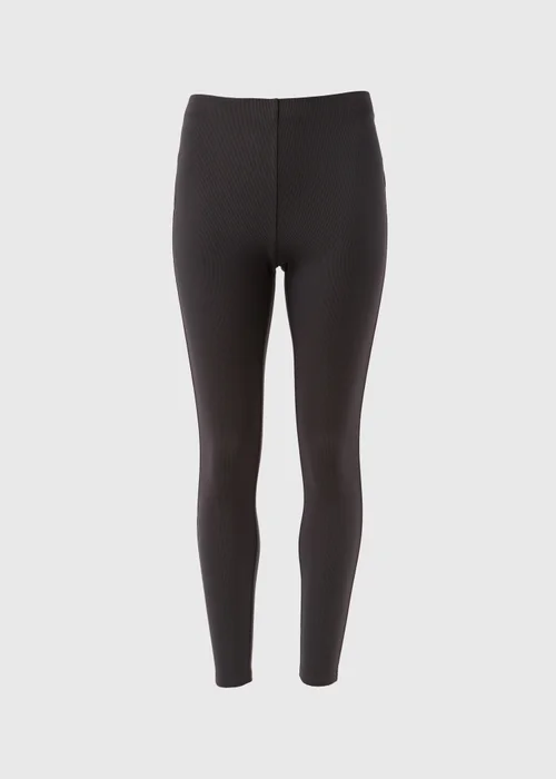 Charcoal Ottoman Ribbed Leggings - 8 Image 4