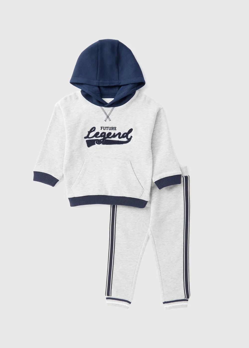 Boys Grey Varsity Style Hoodie & Jogging Bottoms Set (1-7yrs) - 1 half year to 2 Image 1