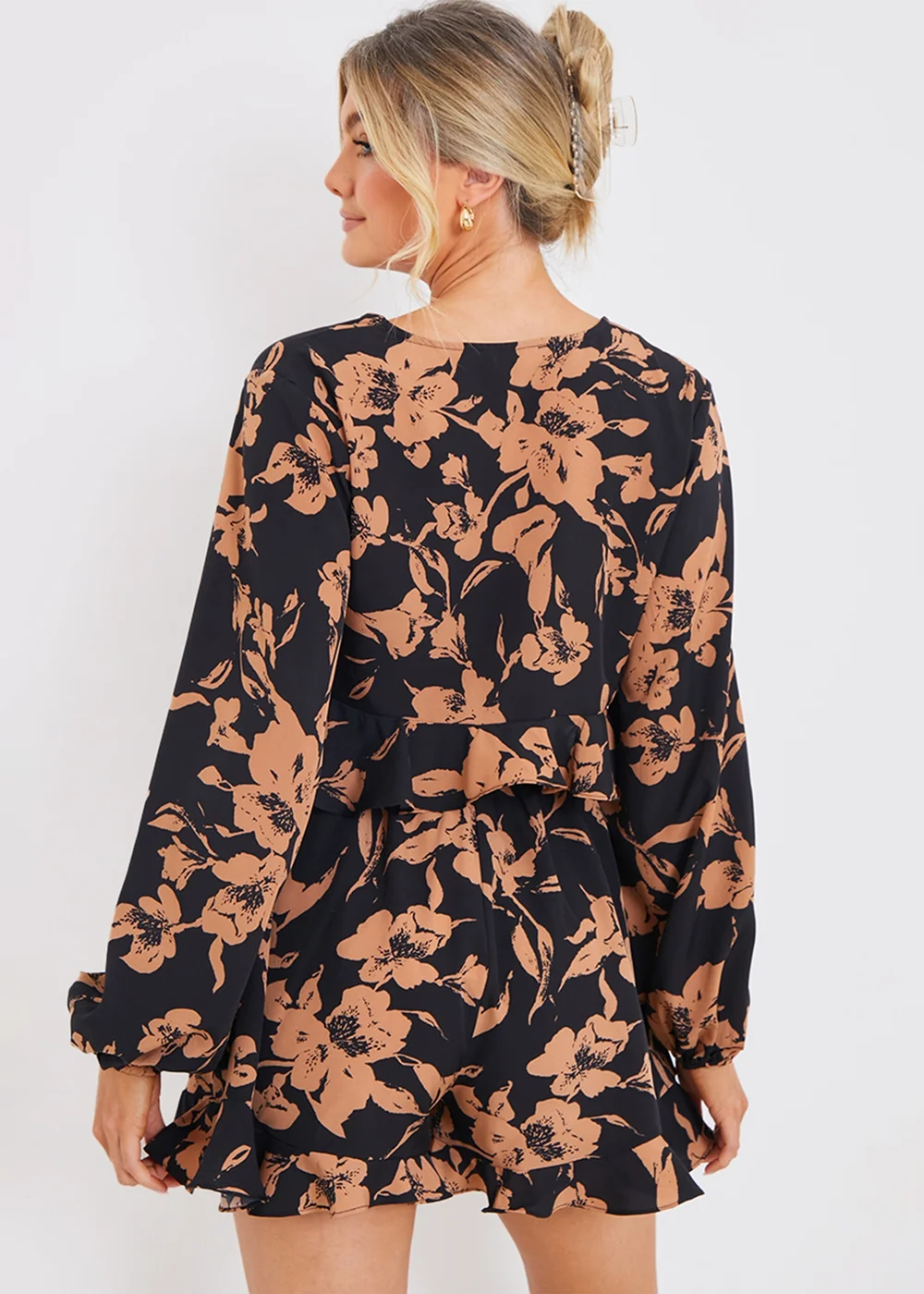 In The Style Jac Jossa Black Floral Co Ord Top - Size 16 Image 5