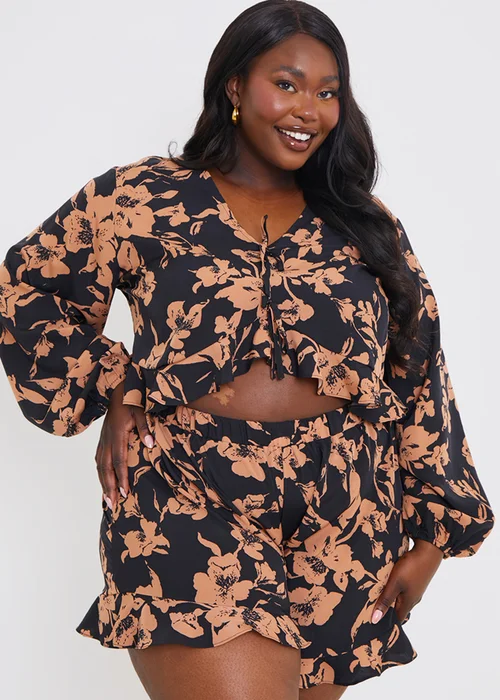 In The Style Jac Jossa Black Floral Co Ord Top - Size 16 Image 6