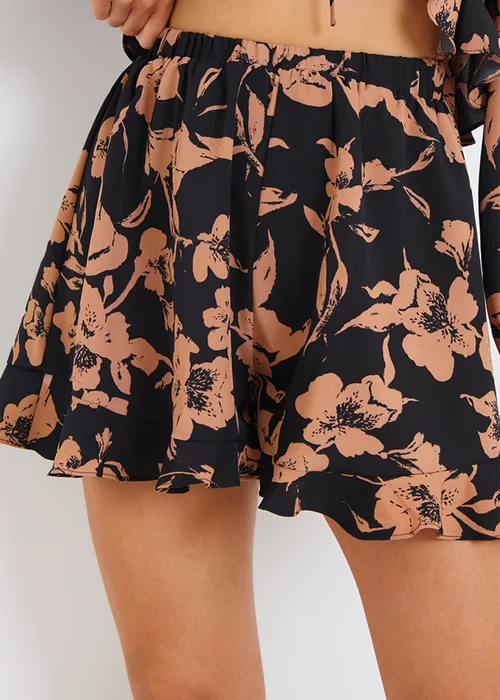 In The Style Black Floral Co Ord Shorts - 12 Image 5