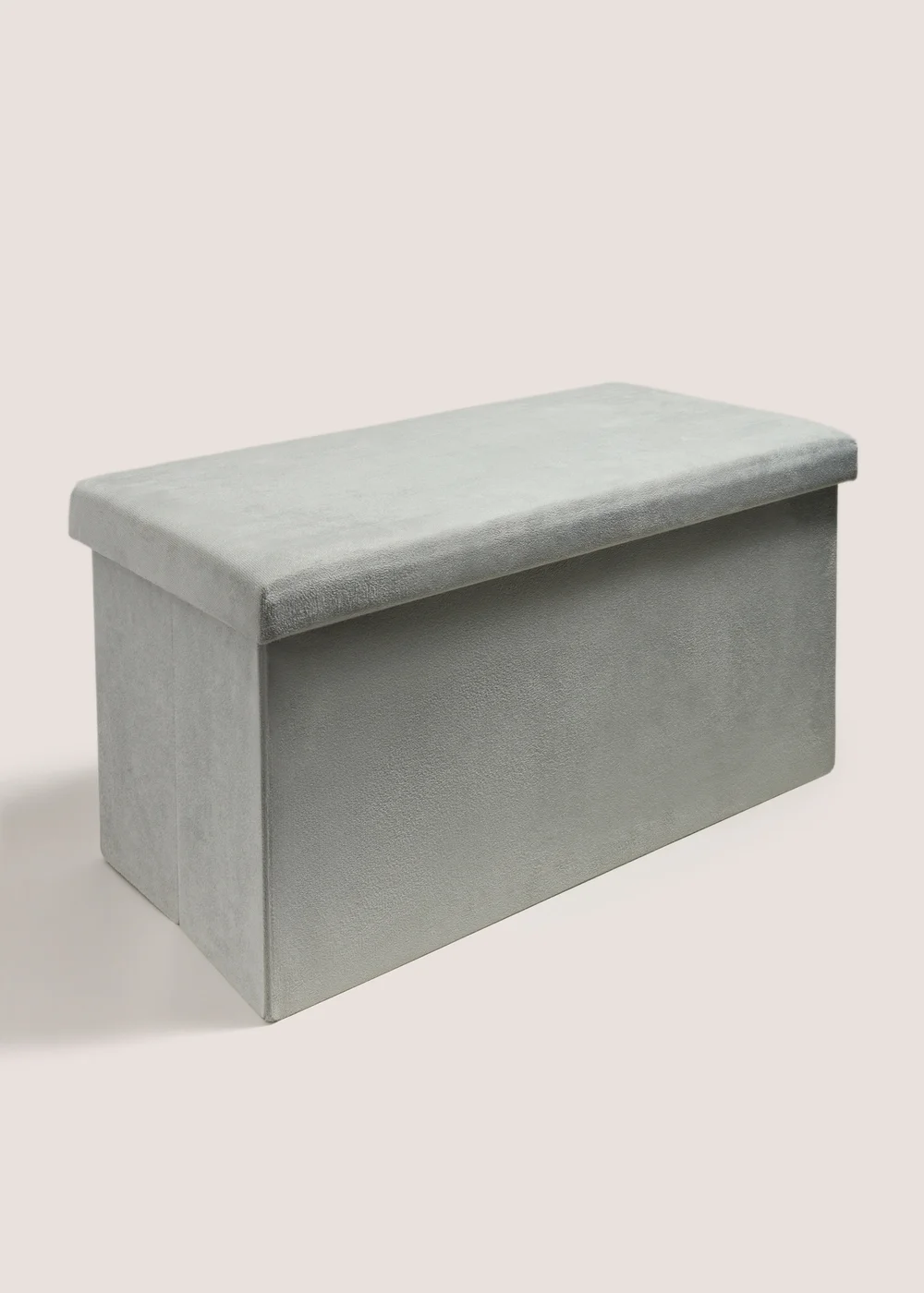 Grey Velvet Ottoman Image 1