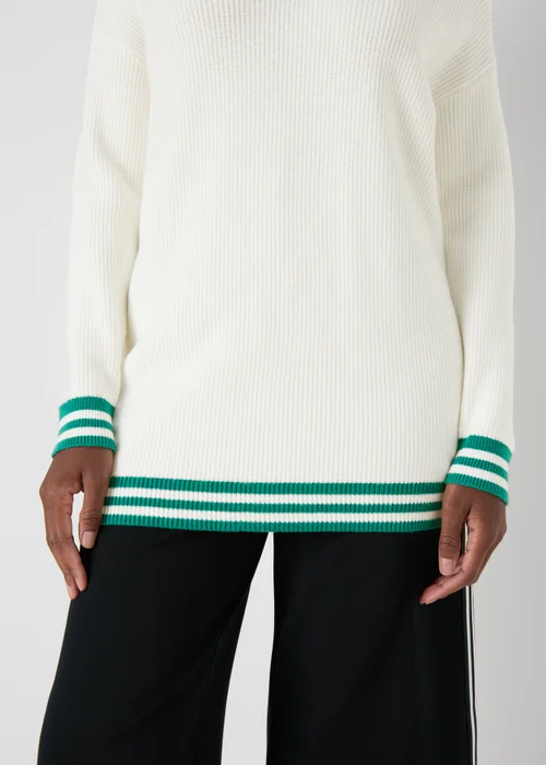 White V Neck Knitted Tunic - XS Image 3