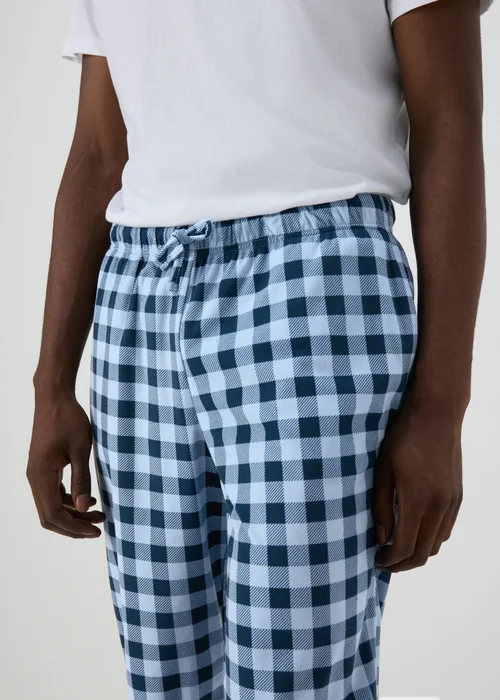 Blue Check Fleece Pyjama Bottoms - Extra small Image 3