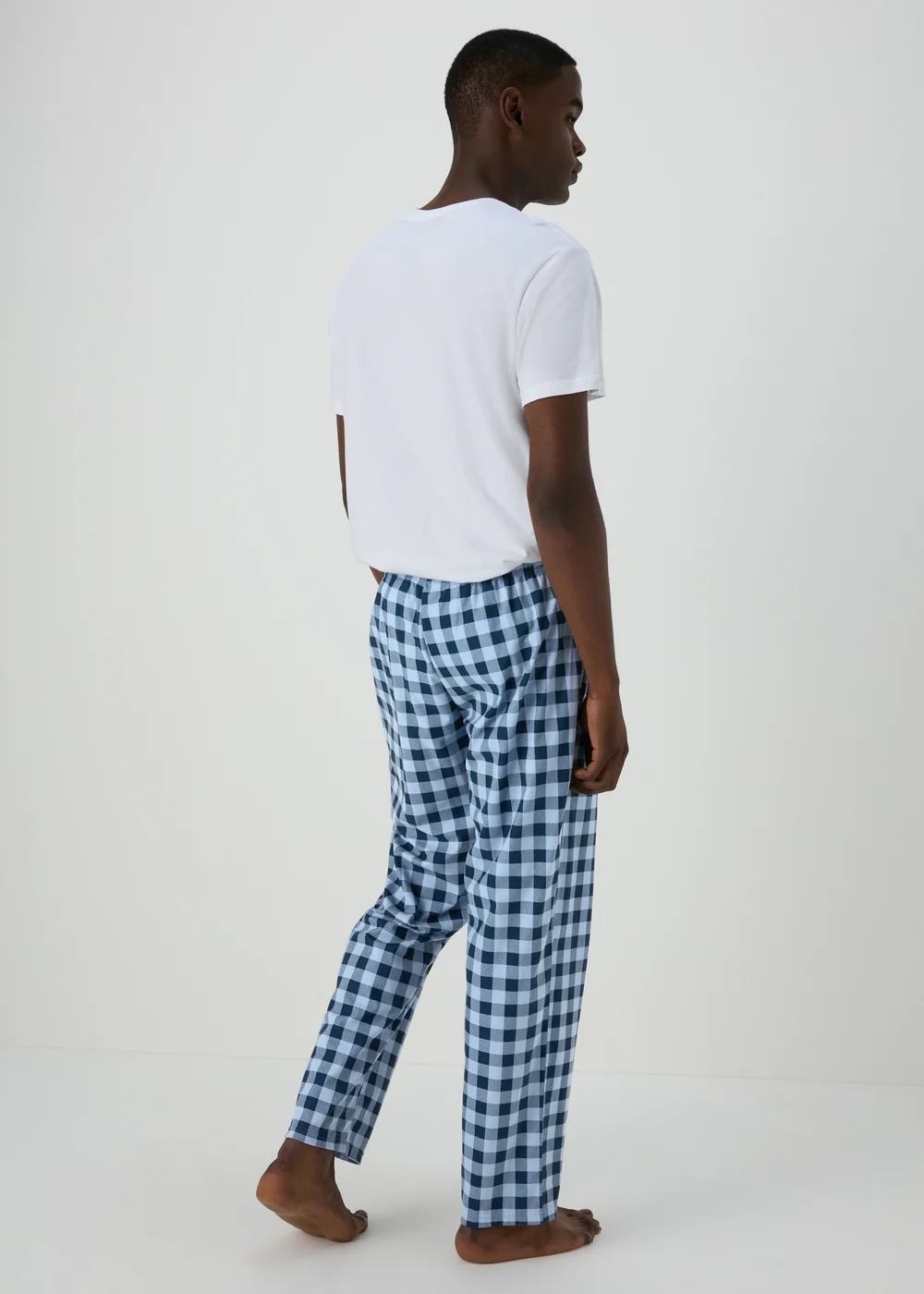 Blue Check Fleece Pyjama Bottoms - Extra small Image 2