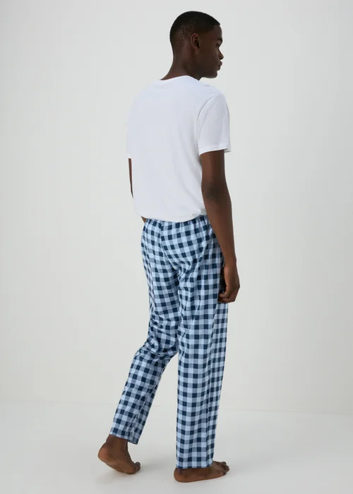 Blue Check Fleece Pyjama Bottoms - Extra small Image 2